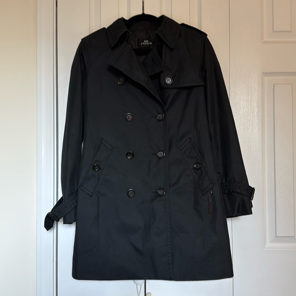 Coach Black Trench Coat